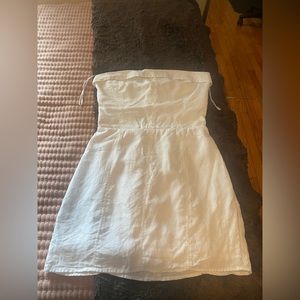 Reformation white linen mini dress